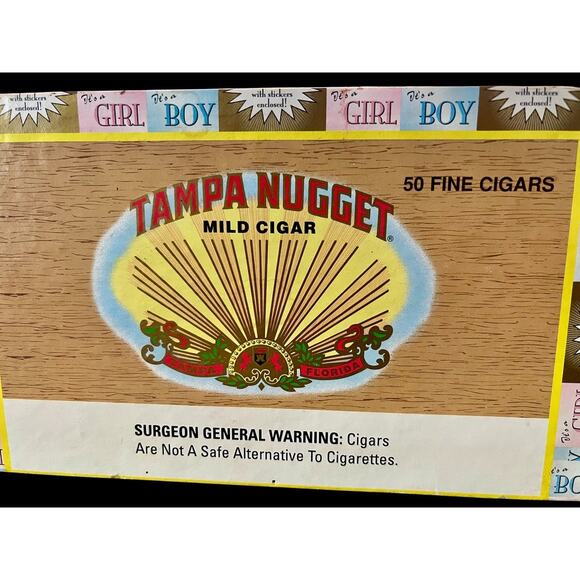 Empty Tampa Nugget Cigar Box Sublimes-Boy Girl Birth-Man Cave-Bar-Storage-Craft - Picture 6 of 8